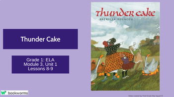 Preview of "Thunder Cake" Google Slides- Bookworms Supplement