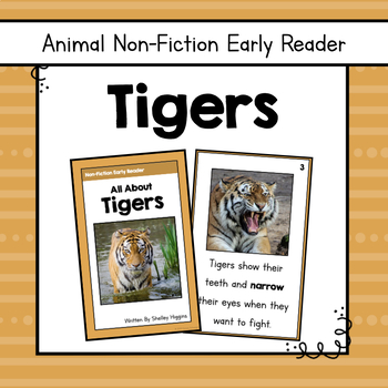 Preview of "Tigers" | Animal Nonfiction Early Reader Book and Comprehension Questions 