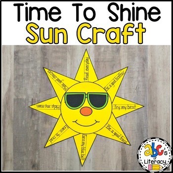 Preview of "Time To Shine" Sun Writing Craft & Paper Prompts - Growth Mindset Activity 