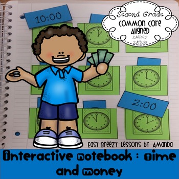 Preview of Time and Money Interactive Notebook Second Grade (No Prep)