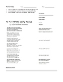 "To An Athlete Dying Young" (Housman): Poetry Close Readin