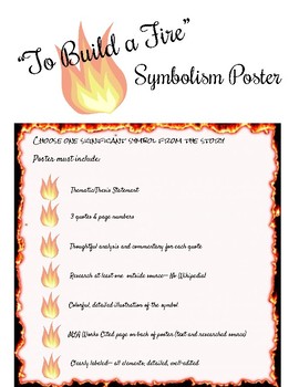 "To Build A Fire" Symbolism Poster By Teter's English Tribe | TpT