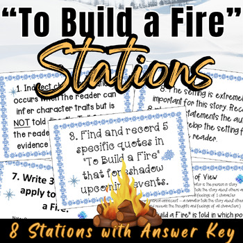 Preview of To Build a Fire by Jack London Thinking Stations: Analyze & Synthesize