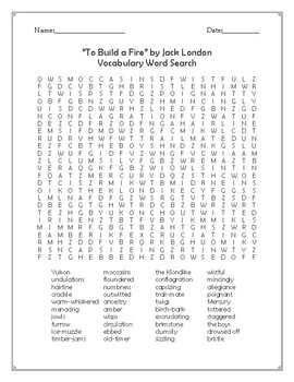 Preview of "To Build a Fire" by Jack London Full Text and Word Search