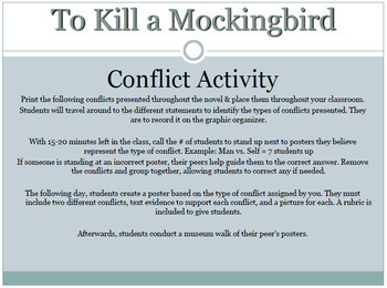 Preview of "To Kill a Mockingbird" Conflict Activity