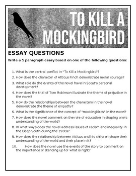 to kill a mockingbird essay questions pdf
