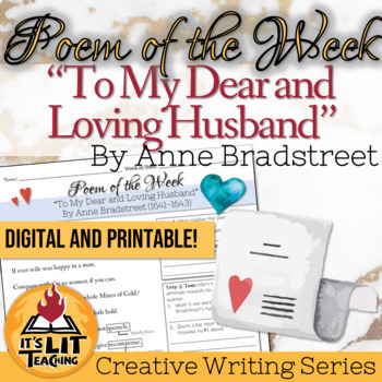 Preview of "To My Dear and Loving Husband" by Anne Bradstreet Poem of the Week Activity