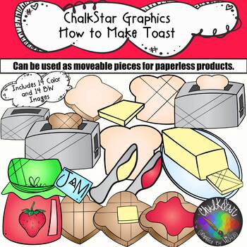Preview of {Toast} How to Make Toast Clip Art- Chalkstar Graphics