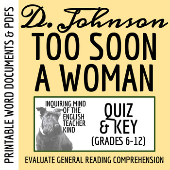 Preview of "Too Soon a Woman" by Dorothy Johnson Quiz and Answer Key