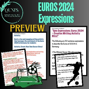 Preview of "Top 50 Epic Expressions: Euros 2024 - Creative Writing Activity Blitz!"