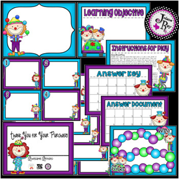 Preview of TpT Seller Editable Task Card Set / Colorful Clowns