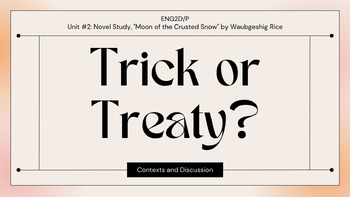 Preview of "Trick or Treaty" Resource and Assignment (NBE Specific Learning)