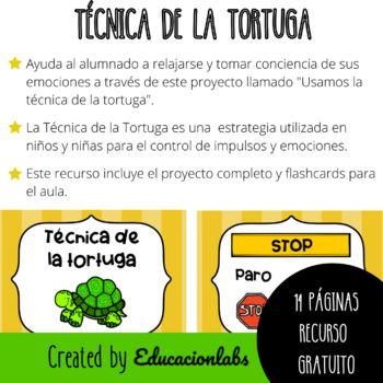 Preview of "Turtle Technique Project " for Emotional Education in Spanish