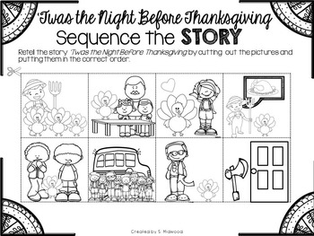 'Twas the Night Before Thanksgiving Comprehension Activity