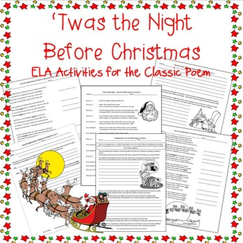 Preview of 'Twas the Night Before Christmas Reading and Language Activities