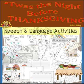 Preview of 'Twas the Night Before Thanksgiving Speech & Language Book Companion