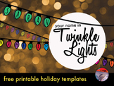 "Twinkle Lights"  Holiday Art Activity - FREE!