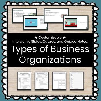 Preview of ★ Types of Business Organizations ★  Unit w/Slides, Guided Notes, & Quizzes