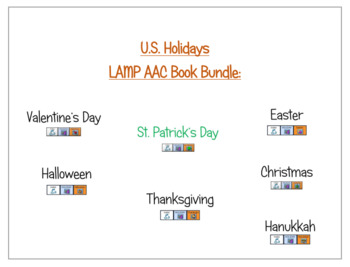 Preview of "U.S. Holidays" LAMP AAC Book Bundle