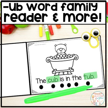 Preview of -UB Word Family Reader-Includes a Book, Sight Word Cards, & Matching