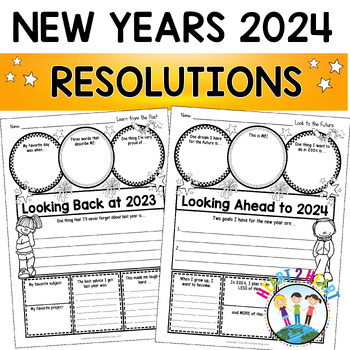 Preview of Happy New Year 2024 Resolutions Activities First Day Back From Winter Break