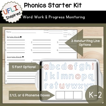 Preview of | UFLI Inspired | Phonics Starter Kit for Word Work and Progress Monitoring