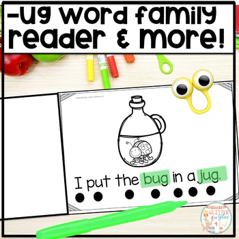 Preview of -UG Word Family Reader-Includes a Book, Sight Word Cards, & Matching