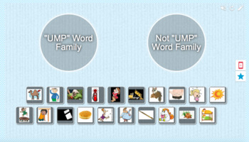 Preview of "UMP" Word Family Picture Sort