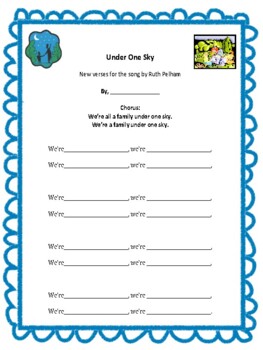 Preview of "UNDER ONE SKY" WRITE YOUR OWN VERSES! DISTANCE LEARNING
