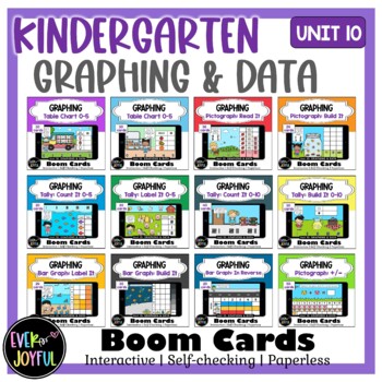 Preview of [UNIT 10] Bundle: Kindergarten Math Boom Cards | Graphing and Data