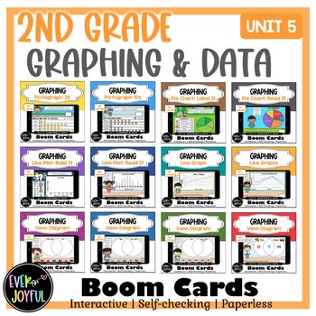 Preview of [UNIT 5] BUNDLE: 2nd Grade Math Boom Cards | Graphing and Data