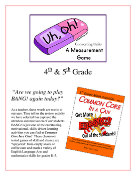 Preview of "Uh, Oh!" Measurement Unit Conversion 4th and 5th Grade Game Packet