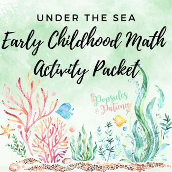 Preview of ⭐Under the Sea⭐ Beginning First Grade Math Activity Packet: Kindergarten Review