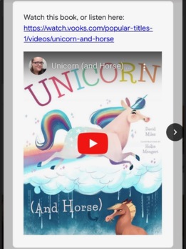 Preview of "Unicorn & Horse" book: simple Yes/No comprehension for distance learning 