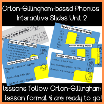 Preview of .Unit 2: Structured Phonics Grades K-1: Interactive Slides: digraphs, welded+PPT