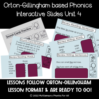 Preview of .Unit 4:Structured Phonics Grades 1-2:Interactive Slides:silent-e, r-control PPT