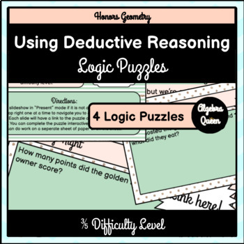 Preview of Using Deductive Reasoning to Solve Logic Puzzles Interactive Google Slides