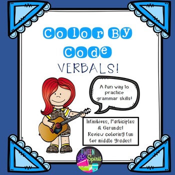 Preview of Verbals Grammar Practice: Participles, Gerunds, Infinitives - Color By Code!
