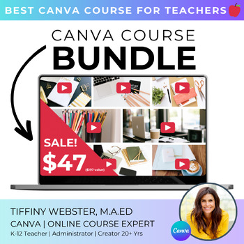 Preview of [VIDEO] Learn Canva Skills to Make TpT Products BUNDLE + FREE Canva Templates
