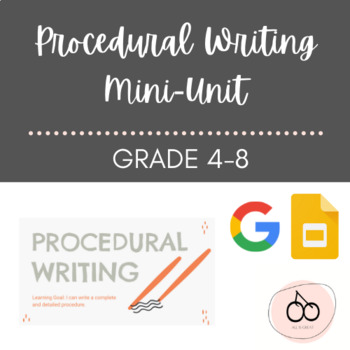 Preview of [VIRTUAL] PROCEDURAL WRITING MINI-UNIT