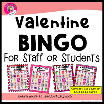 Preview of Valentine Bingo for Staff or Students (Principals and Teachers)
