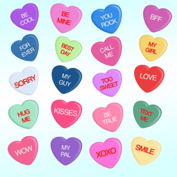 ️ Valentine's Day - Candy Hearts Clipart by Sharon Larson | TpT