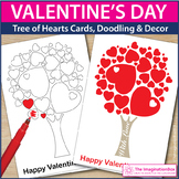 Valentine's Day Coloring Pages, Tree of Hearts Card Februa