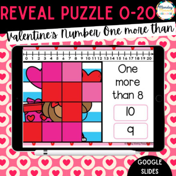 Preview of  Valentine's Day Math Reveal Puzzle - Counting One More Than to 20 