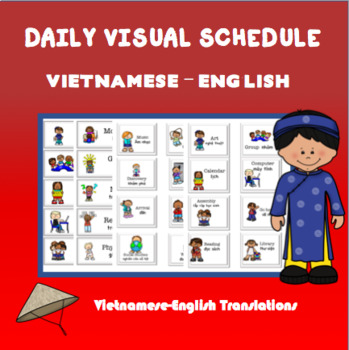Preview of ➳ Vietnamese/English Visual Daily Schedule ELL ESL