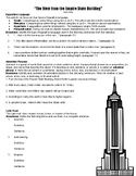 "View From the Empire State Building" Helen Keller Worksheet