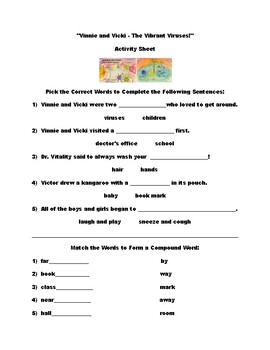 Preview of "Vinnie and Vicki - The Vibrant Viruses!" Educational Worksheets/Activities