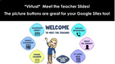 *Virtual & Editable* "Meet the Teacher" Slides with Buttons 