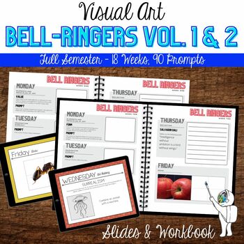 Preview of *Visual Art Bell Ringers - Full Semester of Middle, High School Art Bell Ringers