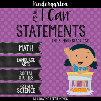 Preview of *Visual "I Can" Statements for Kindergarten Common Core Standards- Blackline